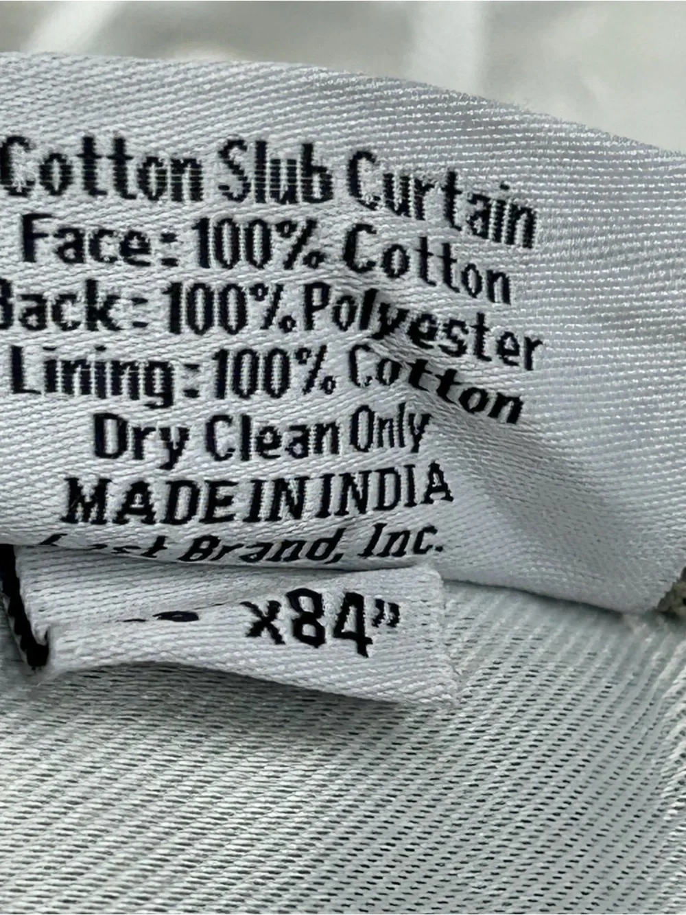QUINCE Set Of 2 48x84 Cotton Slub Room Darkening Curtains Grey 9718